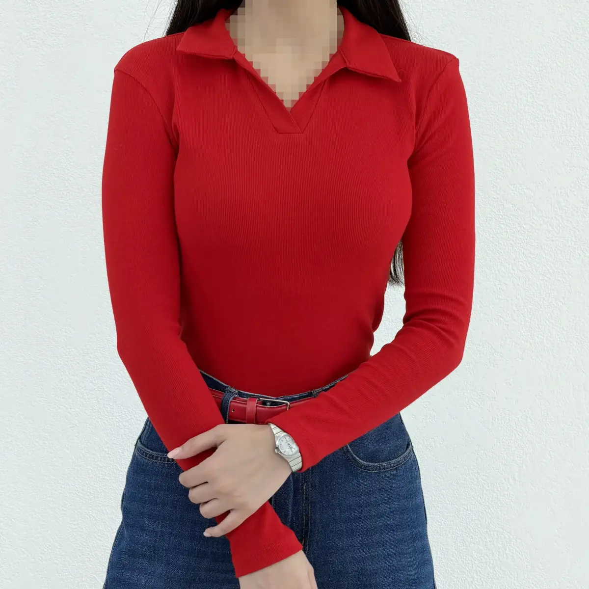 پولوشرت زنانه یقه شکاری کبریتی | آی بولک