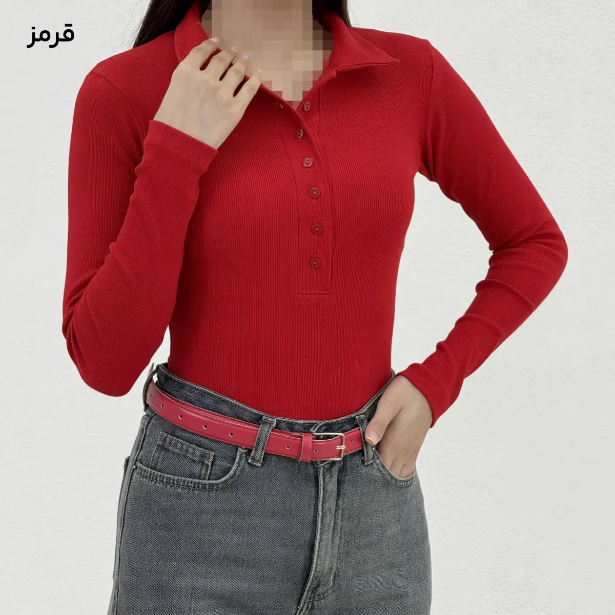 پولوشرت زنانه کبریتی جلو دکمه | آی بولک