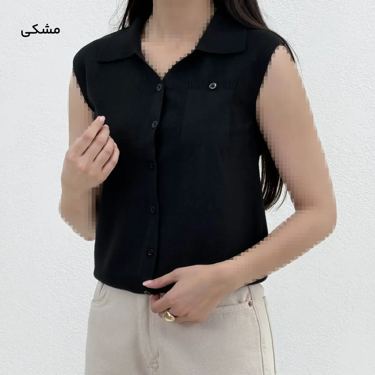 وست بافت زنانه یقه دار | آی بولک