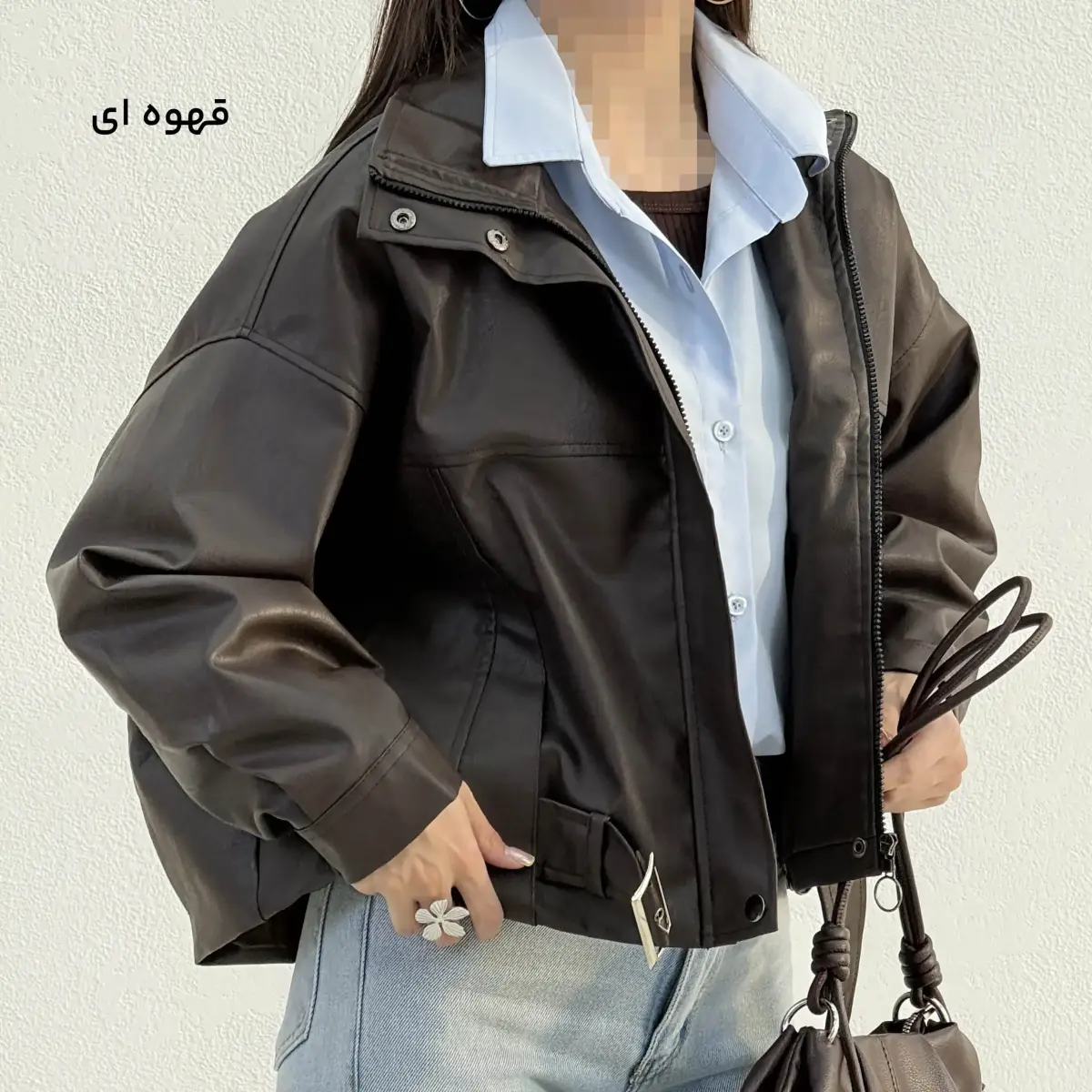 بامبر جکت زنانه چرم مدل کژوال | آی بولک