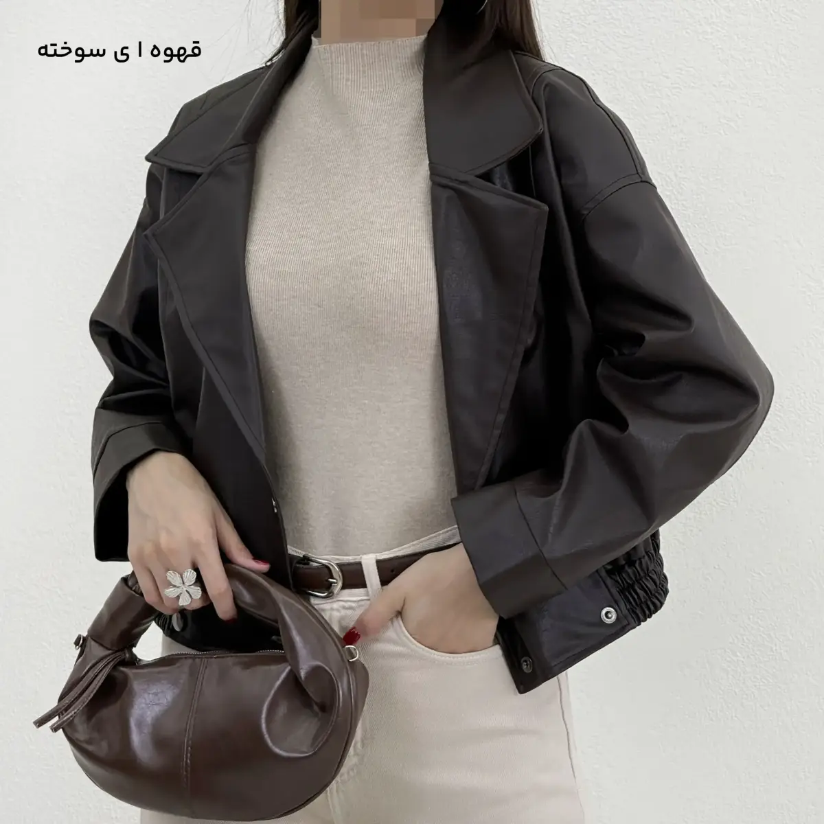 بامبر جکت زنانه چرم یقه انگلیسی | آی بولک