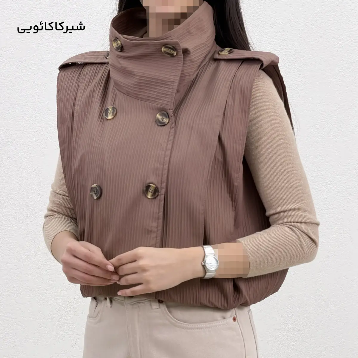 وست زنانه یقه ایستاده کرکره ای | آی بولک
