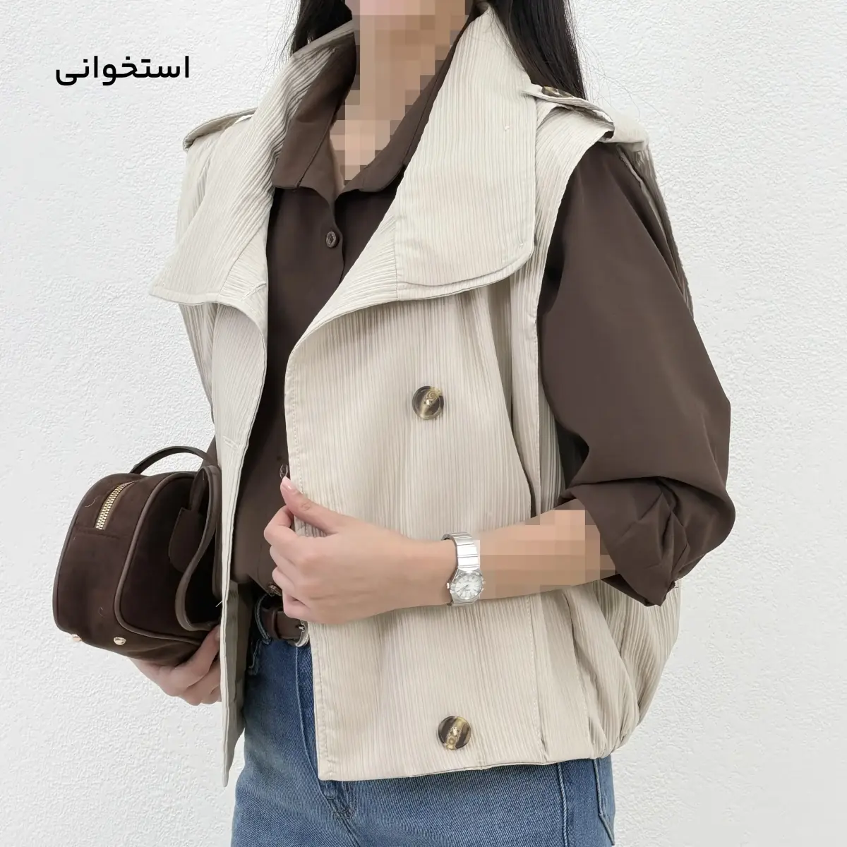 وست زنانه یقه ایستاده کرکره ای | آی بولک