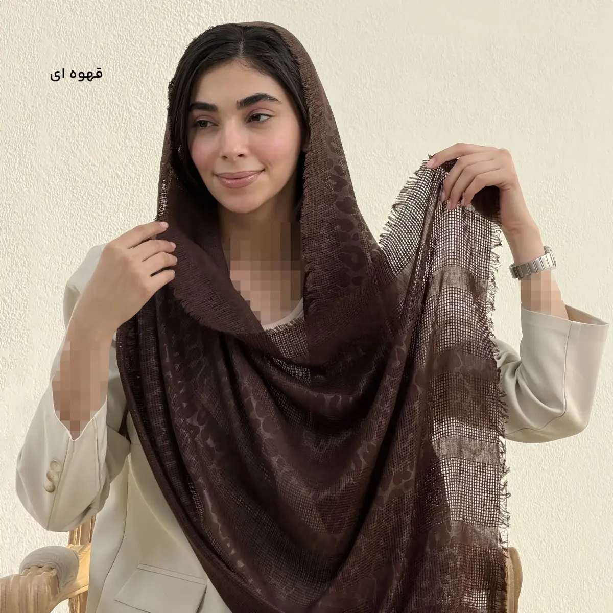 شال زنانه لینن طرح پلنگی | آی بولک