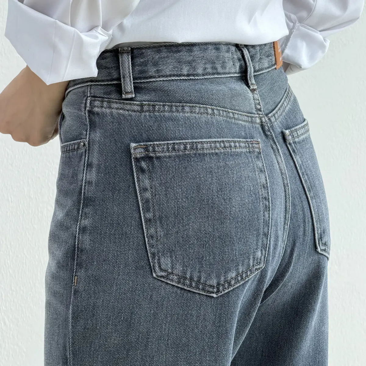 شلوار جین زنانه چیل کات طوسی آبی | آی بولک