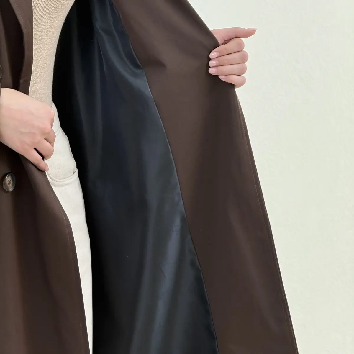ترنچ کت بلند زنانه چاک دار | آی بولک