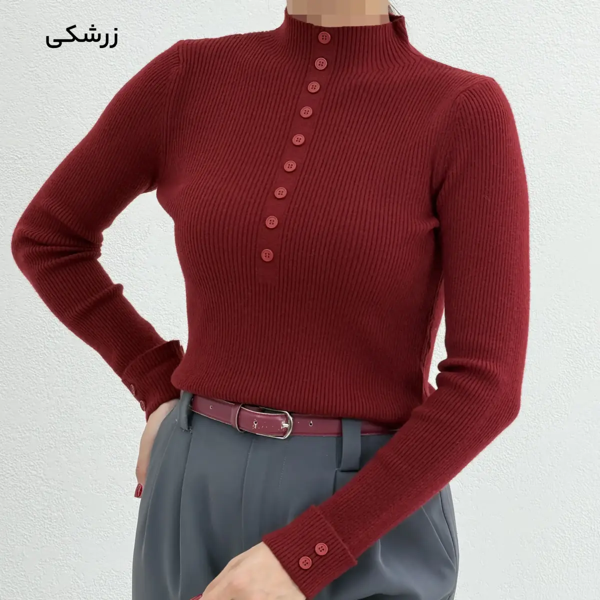 بلوز بافت زنانه مچ‌ دکمه | آی بولک