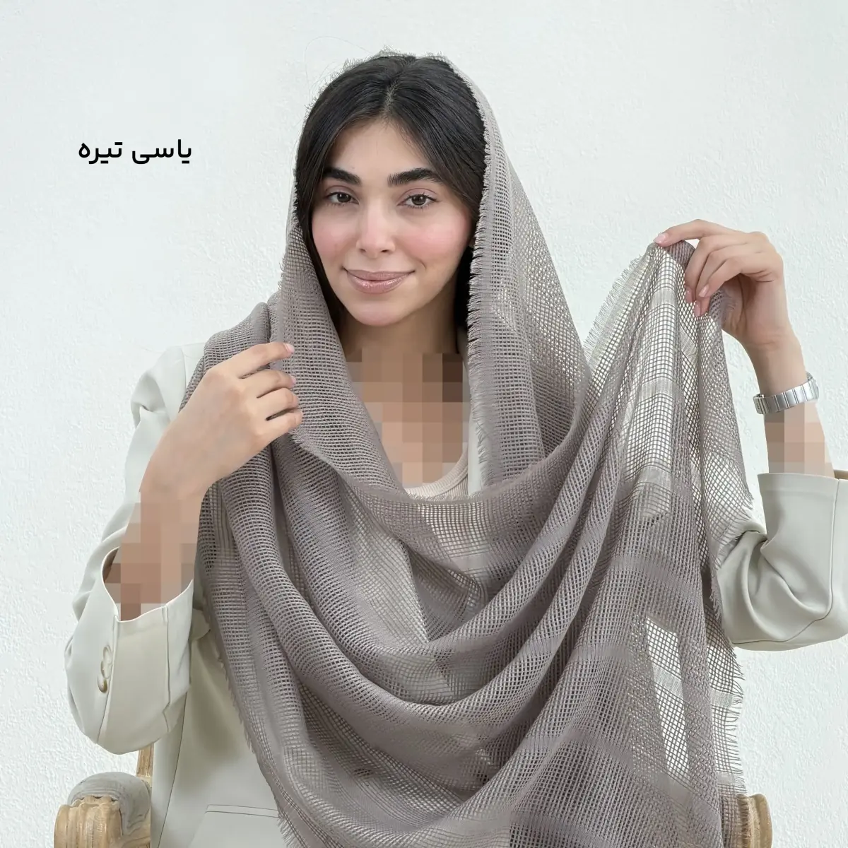 شال زنانه لینن حصیری | آی بولک