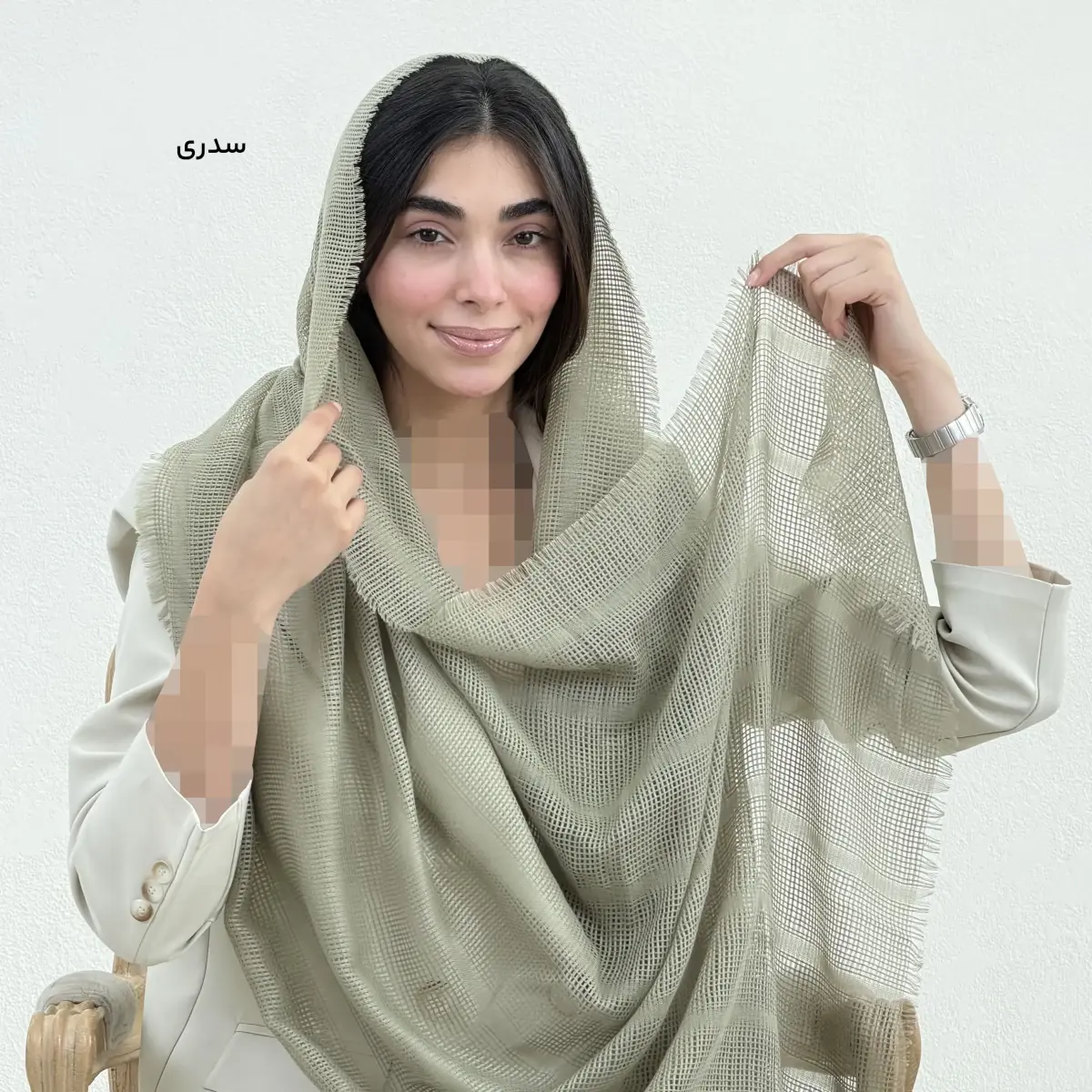 شال زنانه لینن حصیری | آی بولک