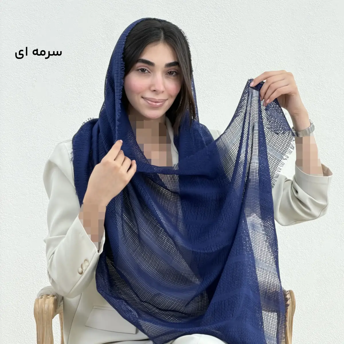 شال زنانه لینن حصیری | آی بولک