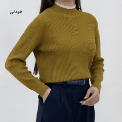 بلوز بافت زنانه یقه توری دکمه‌ نما | آی بولک