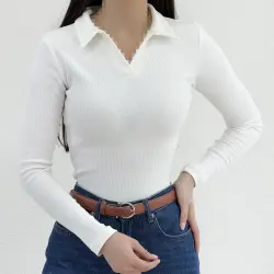بلوز زنانه یقه شکاری کبریتی | آی بولک