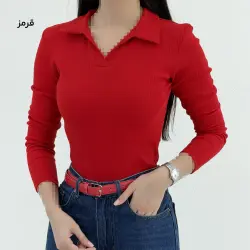 بلوز زنانه یقه شکاری کبریتی | آی بولک