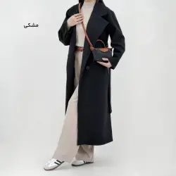پالتو بلند زنانه فوتر یقه انگلیسی | آی بولک