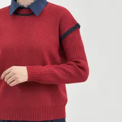 پلیور بافت زنانه یقه گرد مینیمال  | آی بولک