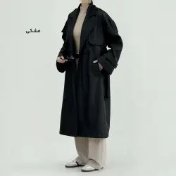 ترنچ کت بلند زنانه کمربند دار | آی بولک